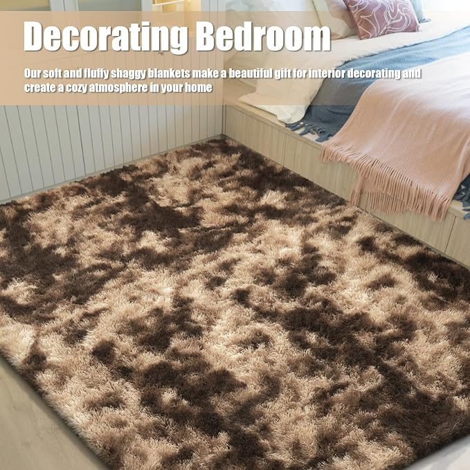Shag Area Rug for Bedroom 4x6, Fluffy Area Rugs for Living Room, Soft Fuzzy Rug - Image 7