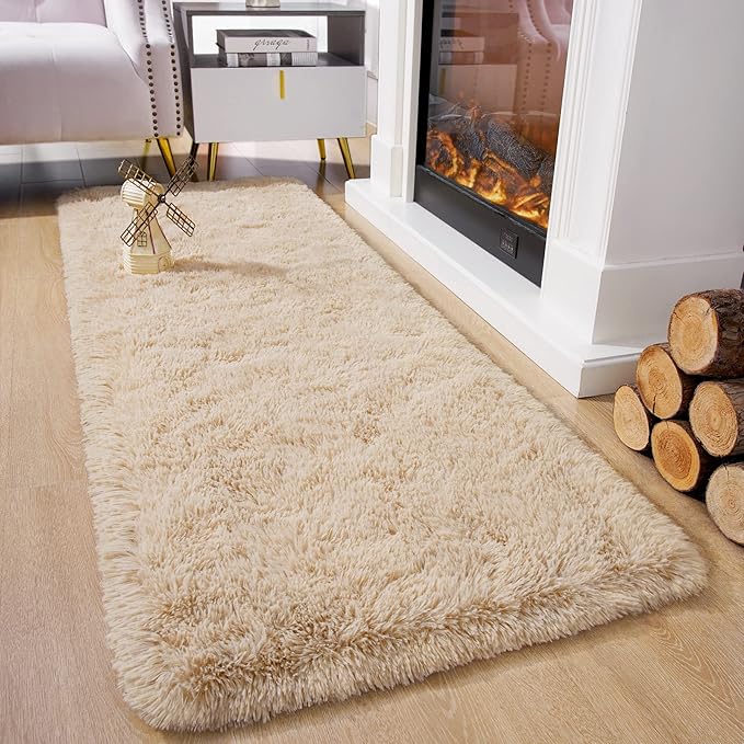 Chicrug Soft Runner Rugs for Bedroom Living Room Plush Fluffy Rug 2x7 | Shag - Image 3