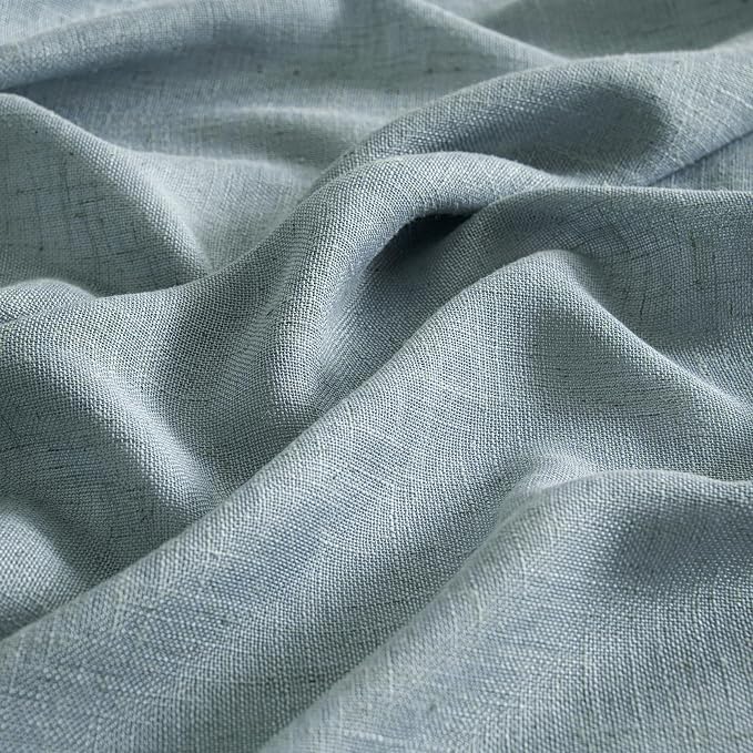 MIULEE Dusty Blue Linen Curtains 108 Inches Long 2 Panels - Image 3