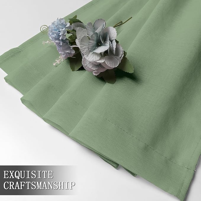 Tollpiz Sheer Tier Curtain Linen Textured Half Kitchen Curtains Sheer Light - Image 7