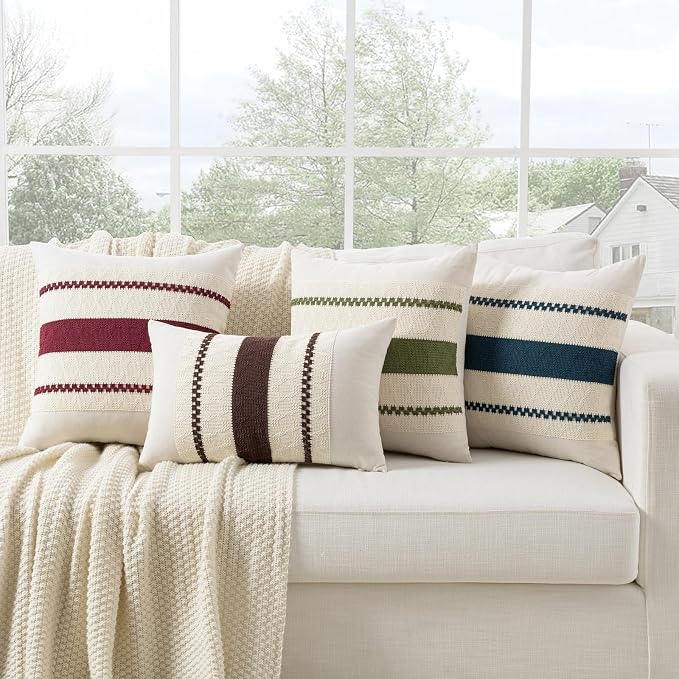 Fancy Homi Set of 1 Boho Teal Lumbar Decorative Throw Pillow Cover 12x20 Inch - Image 6