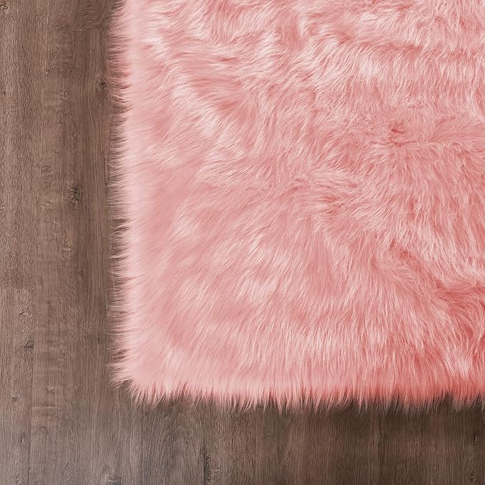 Goolela Pink Area Rug 5x8 Fluffy Fuzzy Furry Carpet - Image 6