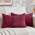 Fancy Homi 2 Packs Burgundy Lumbar Decorative Throw Pillow Covers 14x22 Inch by Fancy+Homi