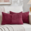 Fancy Homi 2 Packs Burgundy Lumbar Decorative Throw Pillow Covers 16x26 Inch by Fancy+Homi