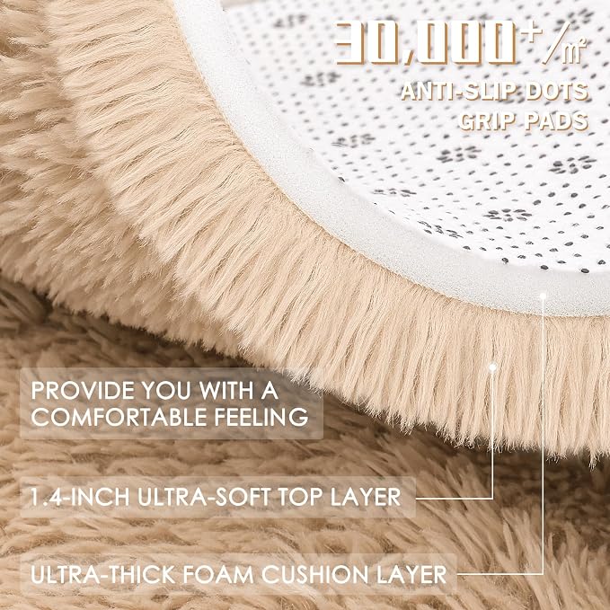 OLANLY 4x5 Machine Washable Accent Rug, Soft Fluffy Shaggy Area Rug - Image 6