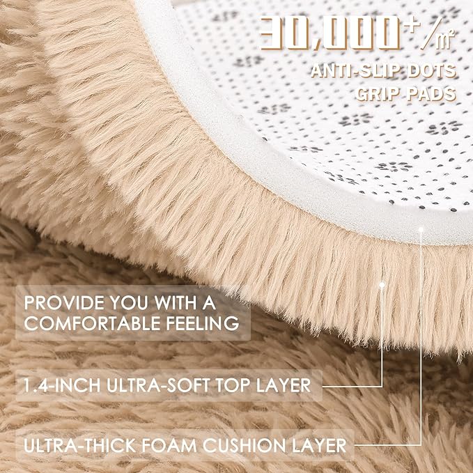 OLANLY Area Rugs for Living Room Bedroom, Machine Washable 4x5.9 ft Soft Fluffy - Image 7