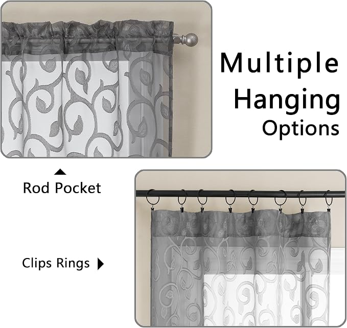 OWENIE Furman Extra Long Sheer Curtains 96 inches Long - Image 4