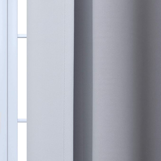 Yakamok 72 Inch Length Black and Greyish White Ombre Curtains, Light Blocking - Image 7