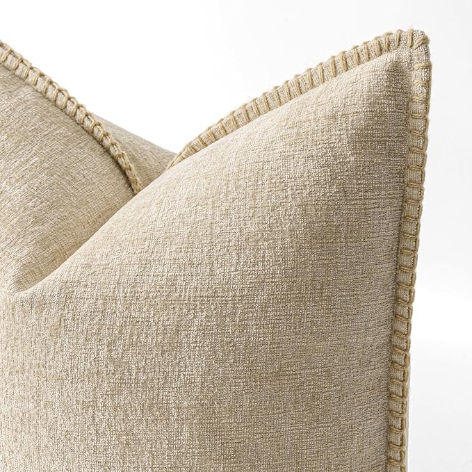 MIULEE Decorative Lumbar Throw Pillow Covers 12x20 Inch Beige 2 Pack | Neutral - Image 2