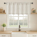 OVZME Natural Valance for Windows, Light Filtering Faux Linen Textured Small by OVZME