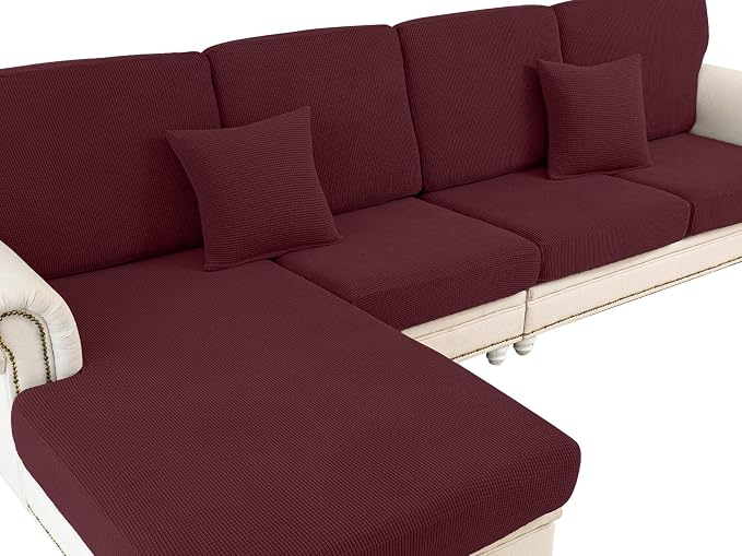 LA MEACK Couch Cushion Covers Seat Cushion Cover Stretch Couch Cover Separate by LA+MEACK