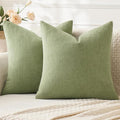 MIULEE Sage Green Chenille Couch Throw Pillow Covers, 16x16 | Set of 2 by MIULEE