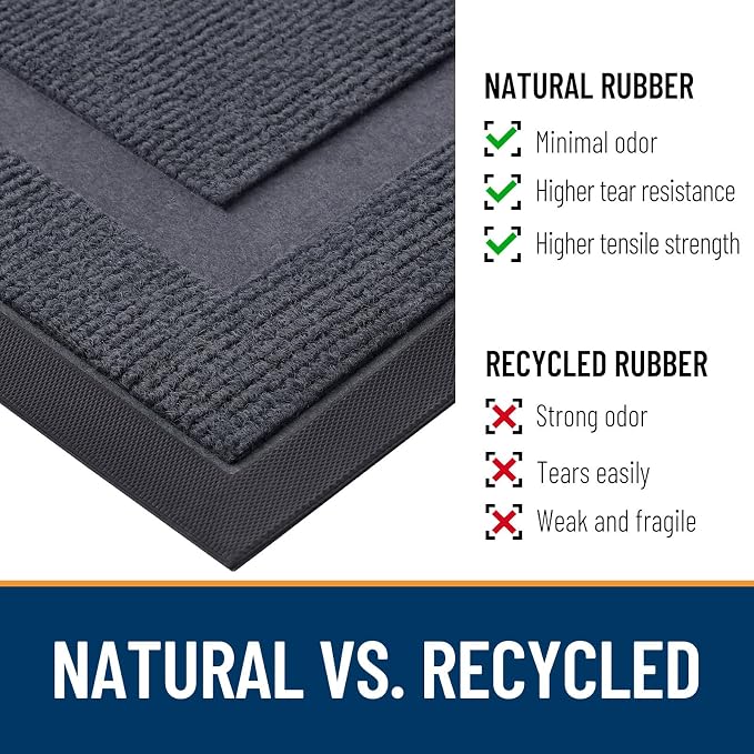 OLANLY Front Door Mat Outside 47x17, All-Season Heavy-Duty Rubber Doormat | - Image 4