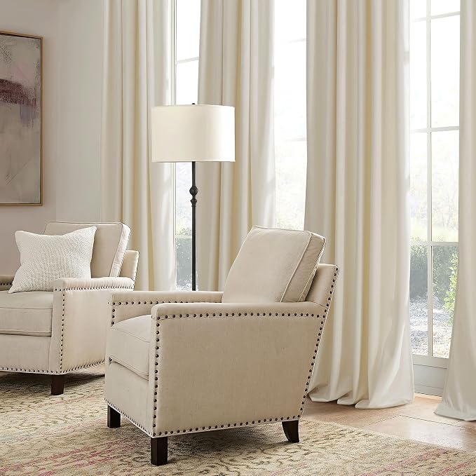 RYB HOME Beige Velvet Curtains 96 inches - Image 5