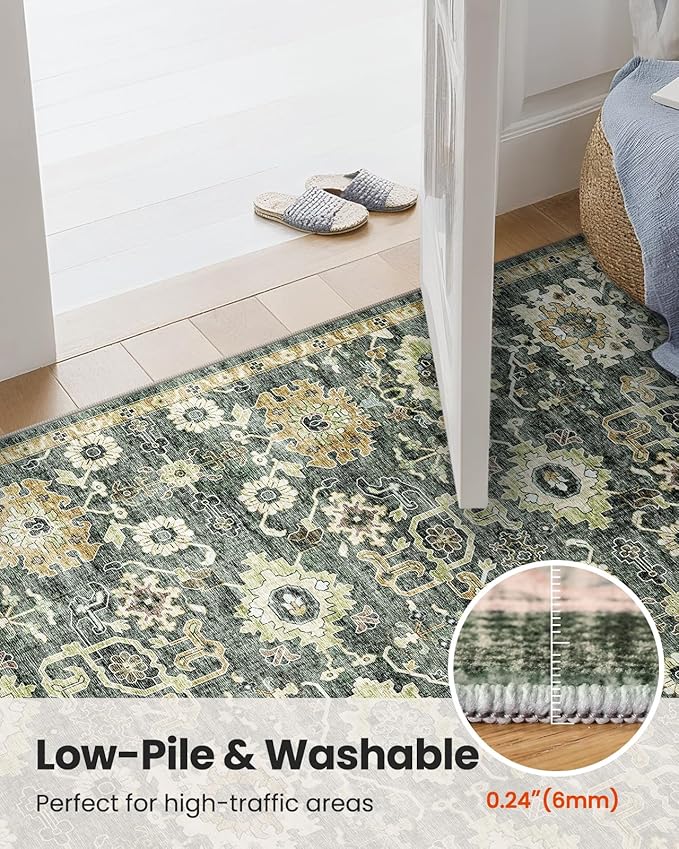 AMADA HOMEFURNISHING 8x10 Washable Area Rug, Low-Profile Large Area Rug - Image 7