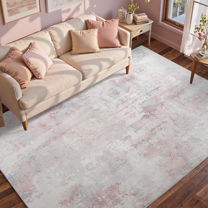5x7 Ft Area Rugs for Living Room, Soft Non-Slip Washable Rugs Modern Abstract by Cuzwlovita
