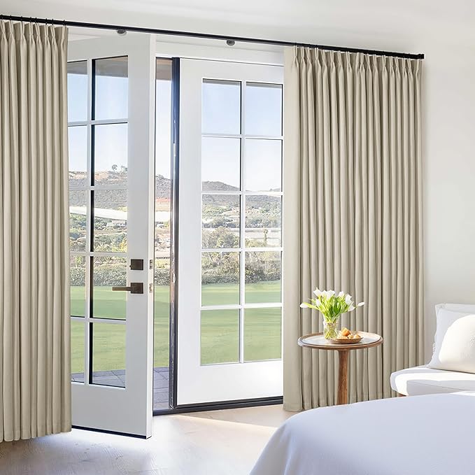 Extra Wide Burlywood Birch Pleated Blackout Linen 60 x 96 Inch Curtains | 100% - Image 6