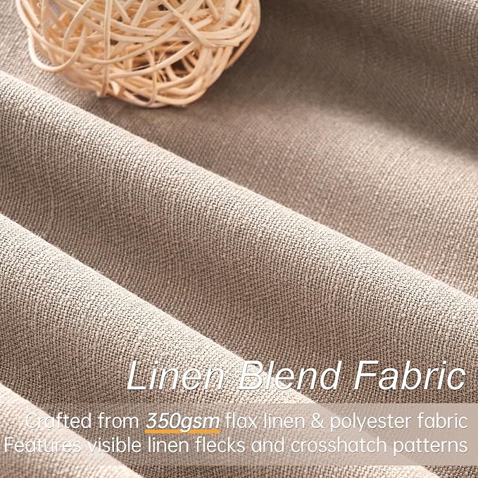 Topfinel Linen Blackout Curtains 86 Inches Long 2 Panels - Image 2