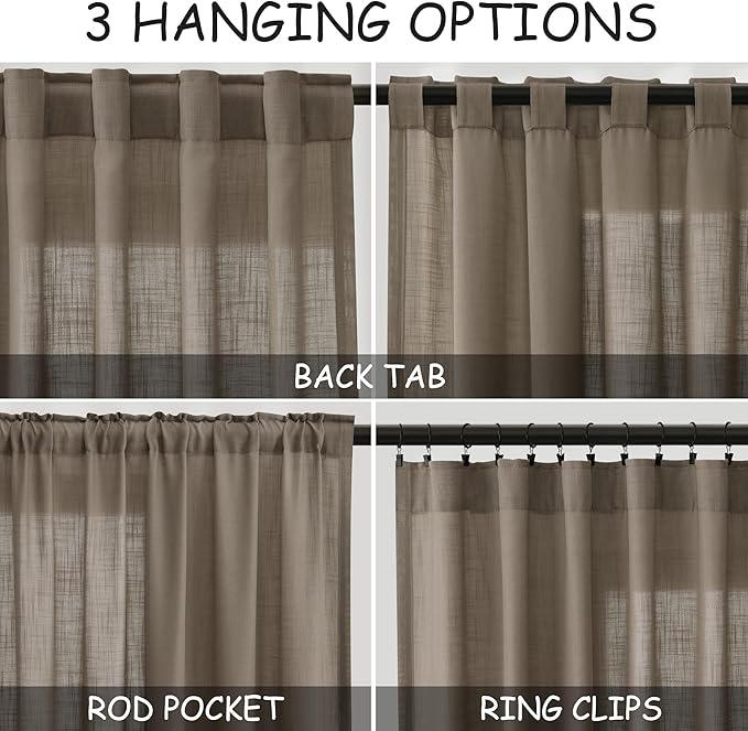 Nanspring Dark Taupe Linen Curtains - Image 3