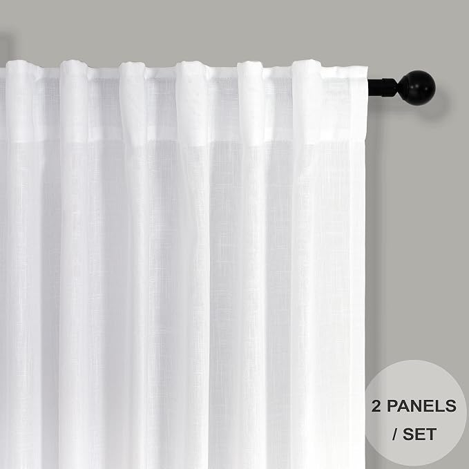 Pitalk White Curtains 78 Inches Long - Image 2