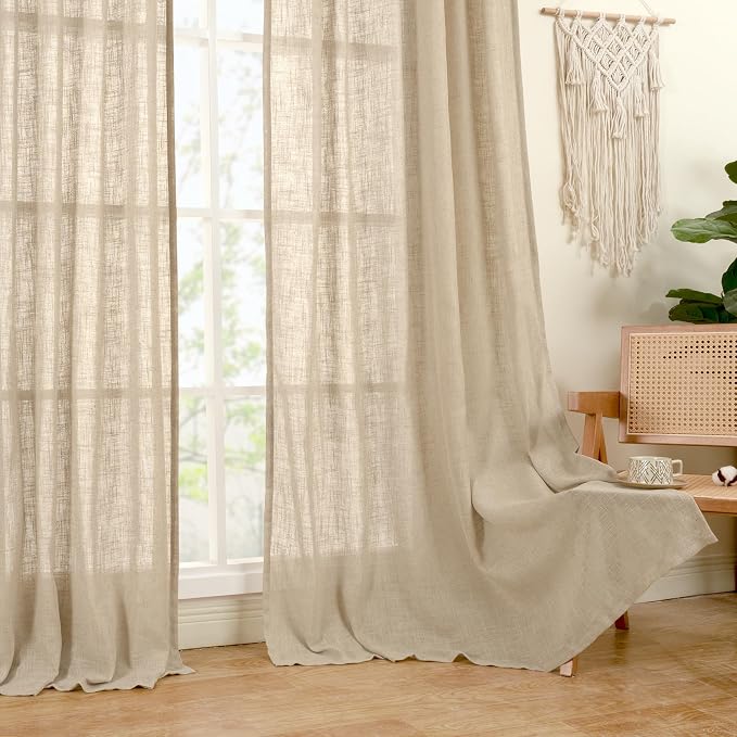 Kitchen Linen Curtains 40 Inch Length, Soft Thick Light Filtering Bronze - Image 9