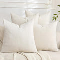 Set of 4 Soft Textured Decorative Throw Pillow Covers 24x24 Inch Cozy Farmhouse by Cozoomy