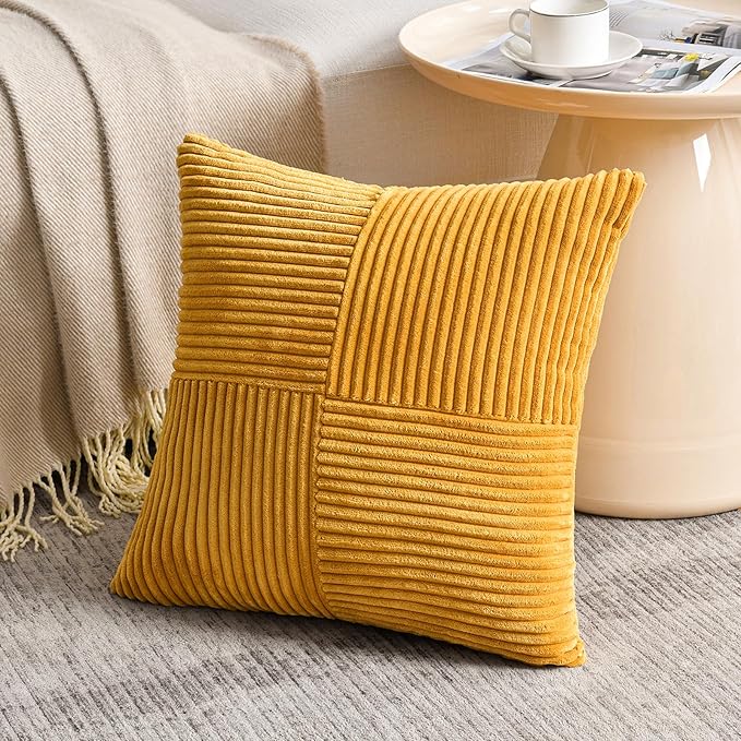 Fancy Homi 2 Packs Sunflower Yellow Spring Decorative Throw Pillow Covers 18x18 - Image 2