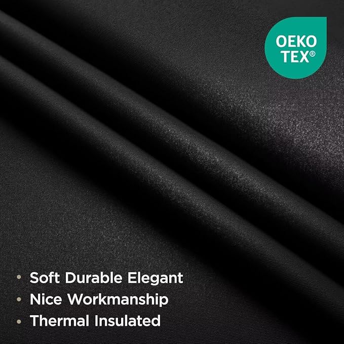 Joydeco Black Blackout Curtains 96 Inches, Thermal Insulated Long Curtains 2 - Image 2