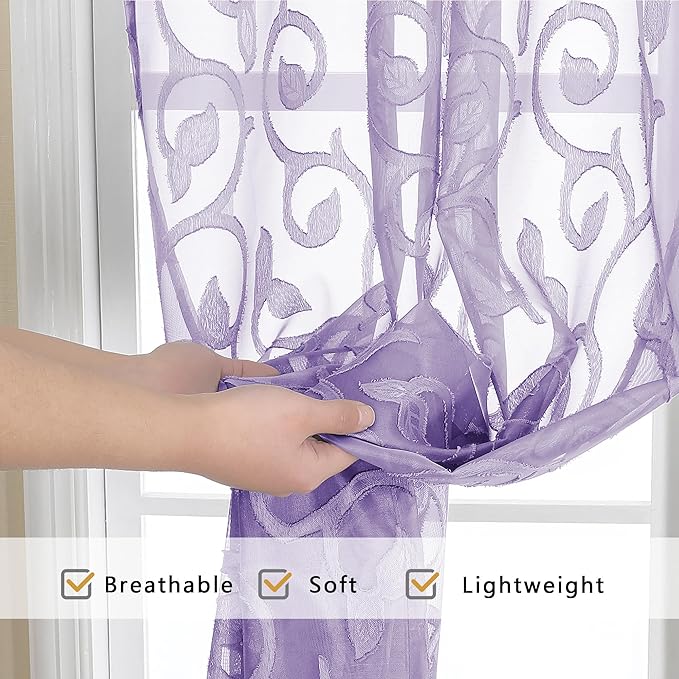 OWENIE Furman Sheer Curtains 72 inches Long - Image 5