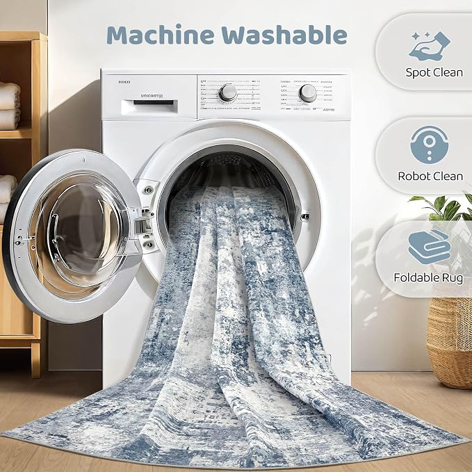 LOONGRUG 8x10 Area Rugs Washable Large Neutral Modern Living Room Rug | - Image 2