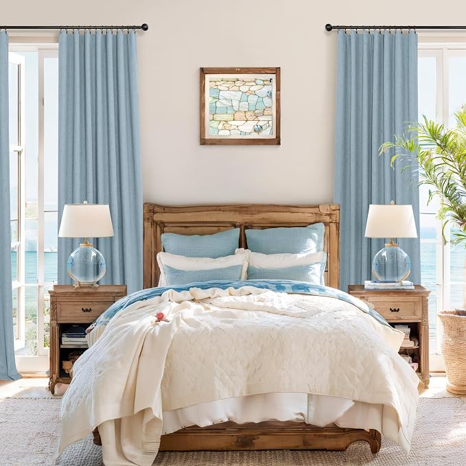 Light Blue Room Darkening Curtains - Image 7