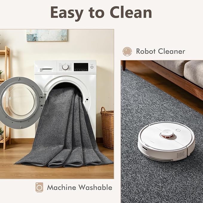 2x8 Black/White Runner Rug Washable Non-Slip - Image 6