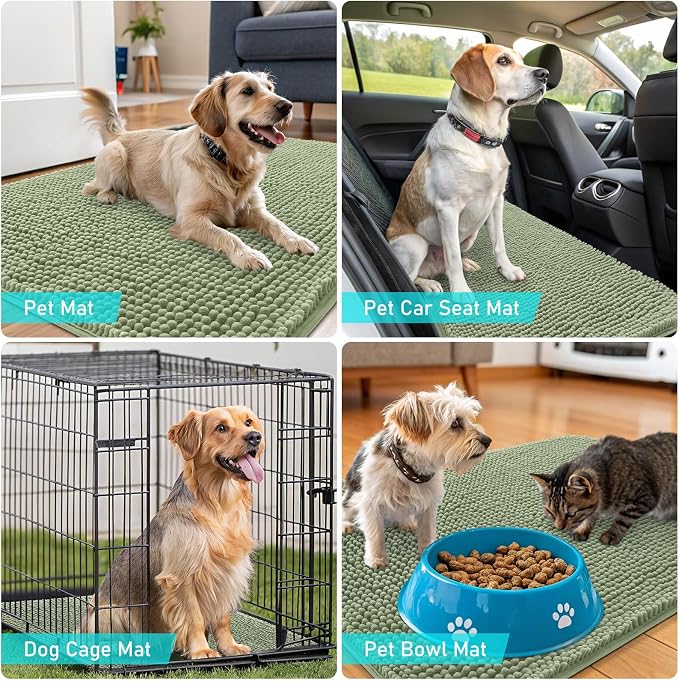 OLANLY Dog Door Mat for Muddy Paws 54x24, Super Absorbent Chenille Mud Mat | - Image 7