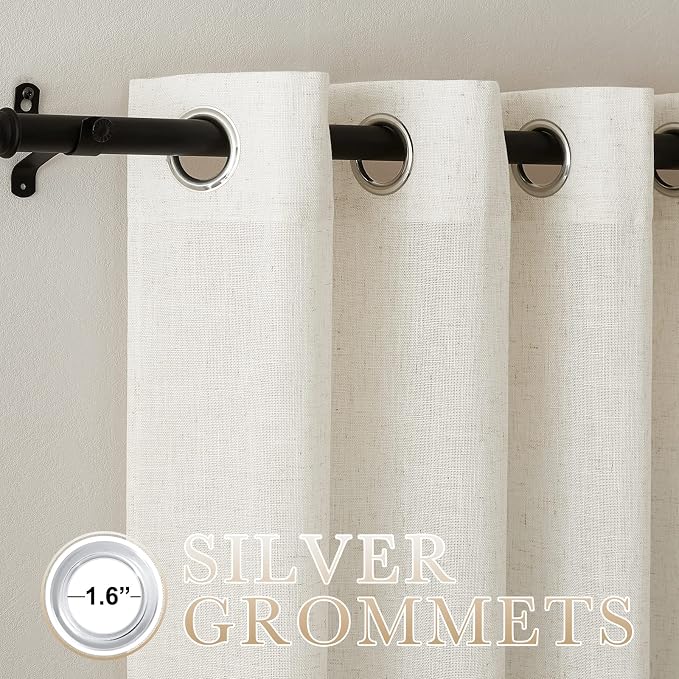 NICETOWN Linen Sheer Curtains Flax - Image 2