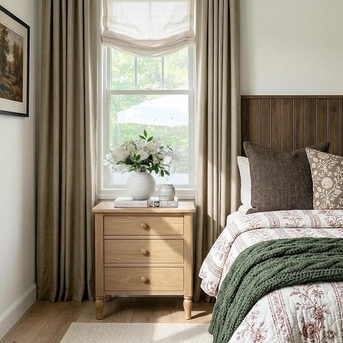 100% Blackout Linen Textured Curtains 80 Inch Long, Plaza Taupe | 100% Blackout - Image 2