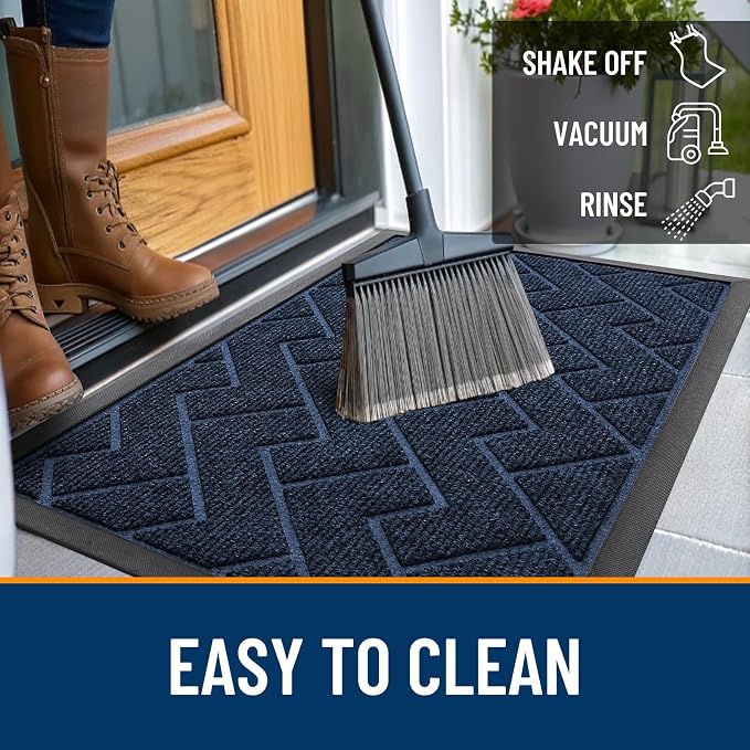 OLANLY Front Door Mat Outside 29.5x17, All-Season Absorbent Rubber Doormat | - Image 6