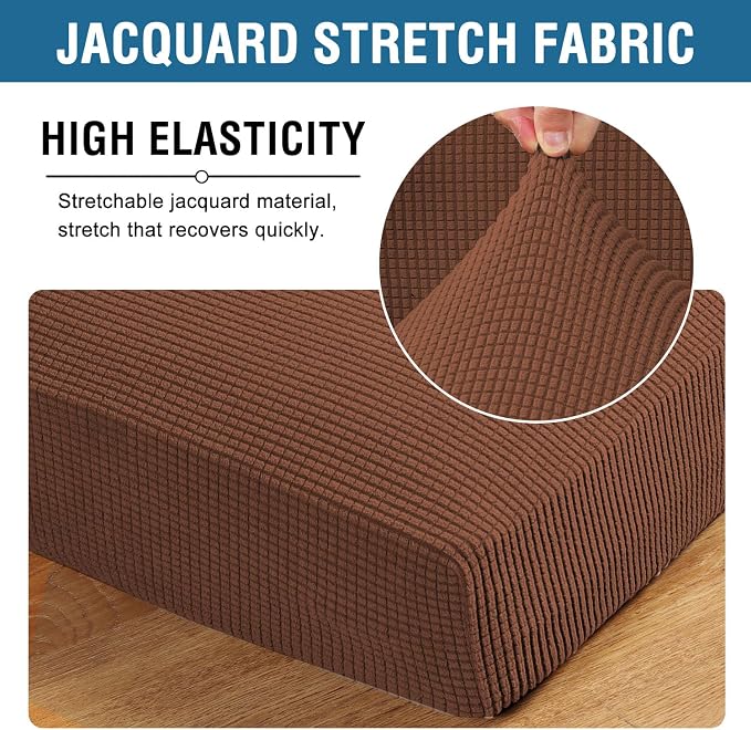 H.VERSAILTEX High Stretch Couch Cushion Covers, Chair Sofa Seat Slipcovers - Image 4