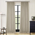 Burlywood Birch 100% Blackout Pinch Pleated Linen Curtains 86 Inches Long | by Twodrapes