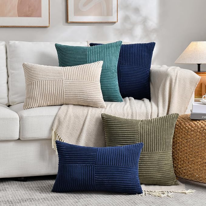 Fancy Homi 2 Packs Tan Lumbar Decorative Throw Pillow Covers 16x28 Inch - Image 5