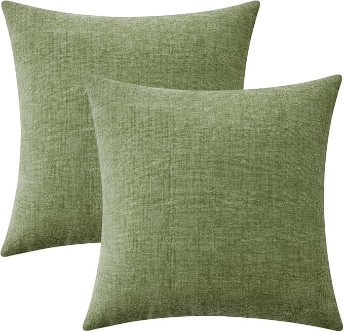 MIULEE Pack of 2 Couch Throw Pillow Covers 24x24 Inch Spring Soft Sage Green by MIULEE