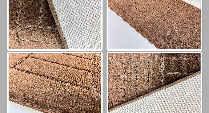 Custom Length Hallway Runner Rug, Slip Resistant, Bricks Brown, 26 Inch X 18 - Image 6