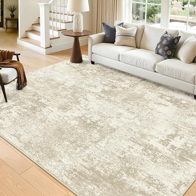 Washable Area Rugs 9'x12' Non-Slip Modern Abstract Soft - Image 9