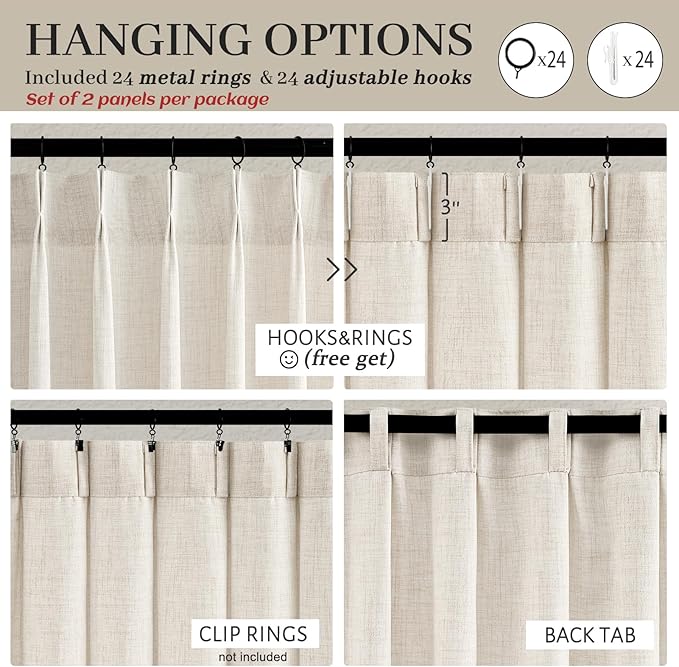 Birch Light Filtering Linen 60 Inch Wide 84 Inches Long Curtains - Image 5