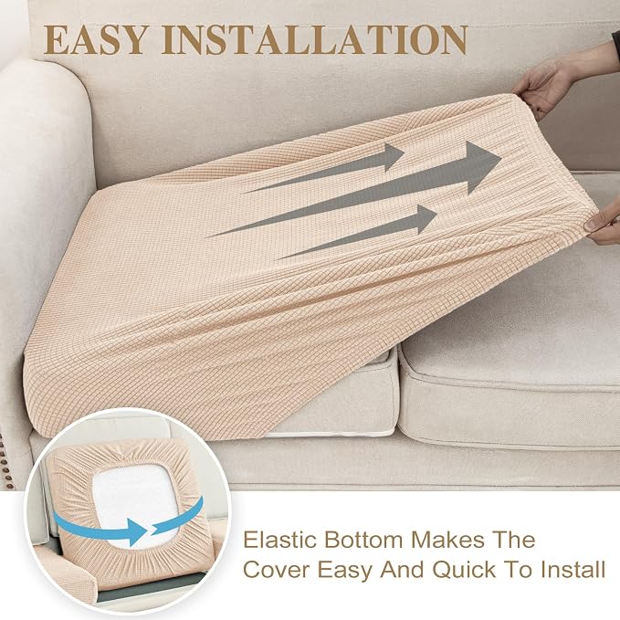 Couch Cushion Covers Seat Cushion Cover Stretch Couch Cover Separate Sectional - Image 5