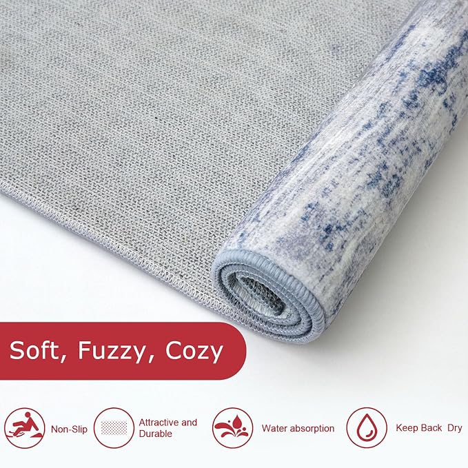 KOZYFLY Modern Abstract Washable Rug Runner 2x7 Hallway Runner Rug Non-Slip - Image 6