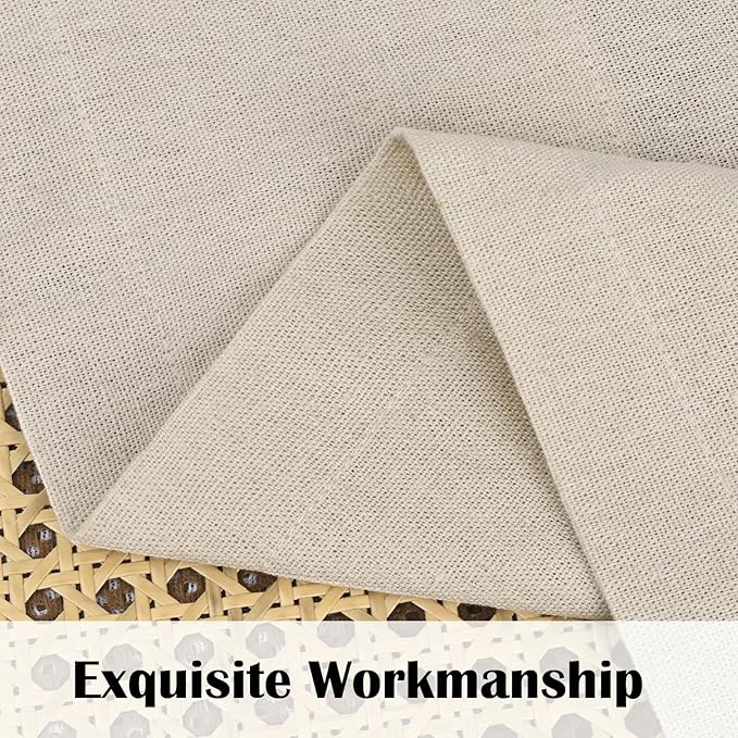 Boho Kitchen Curtains 24 Inch Length, Farmhouse Cotton Linen Tier Curtains - Image 4