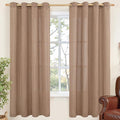 YoungsTex Mocha Brown Linen Semi Sheer Curtains 52 X 72 Inch Length | Light by YoungsTex