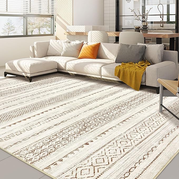 Nakagishi 10x14 Area Rugs Living Room: Washable Boho Large Neutral Modern Soft by NakagishiAreaRug