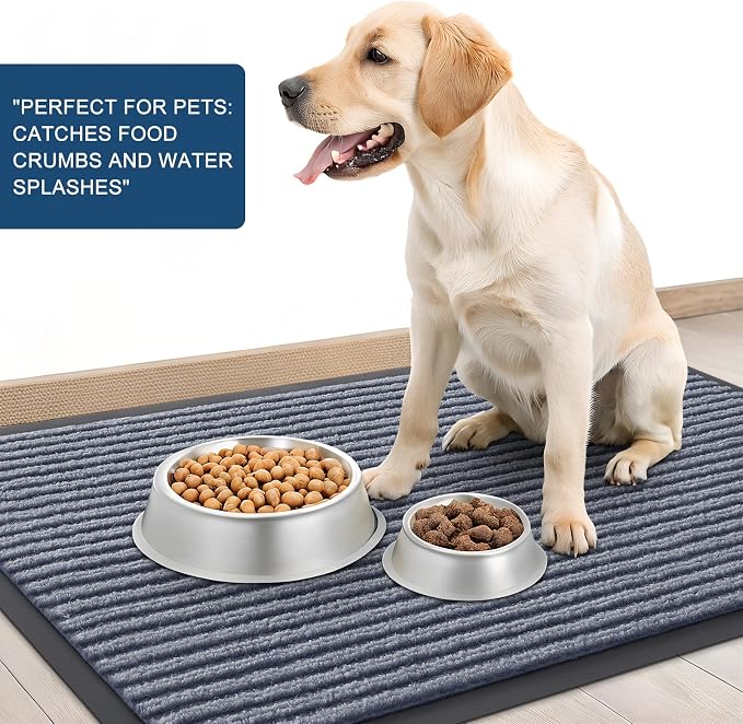OLANLY 2-Pack Front Door Mats 59x34, Waterproof Heavy-Duty Doormats | Ash Grey - Image 6