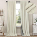 Primitive Curtain 108 Inch Long 2 Panels Burg Linen Textured 9 ft Floor Length by Pitalk
